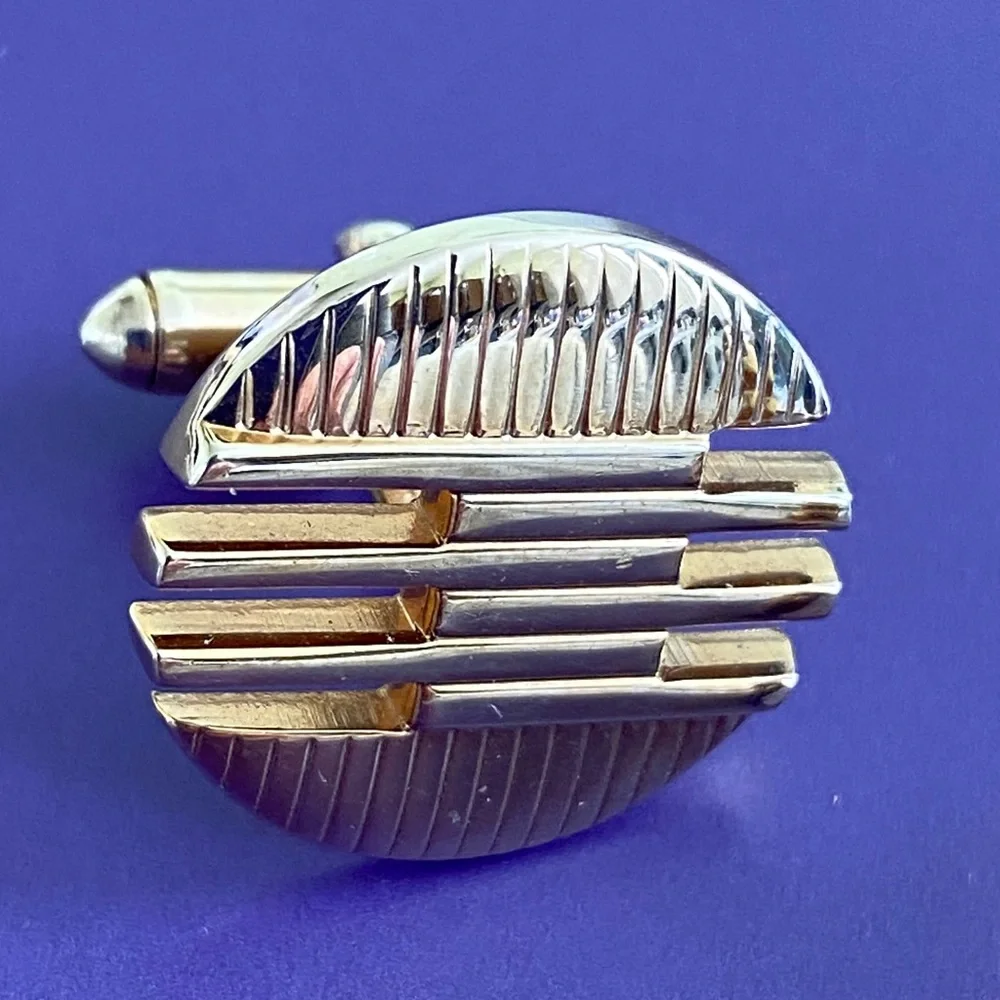 Vintage mid-century Goldtone classy Cufflinks Swank